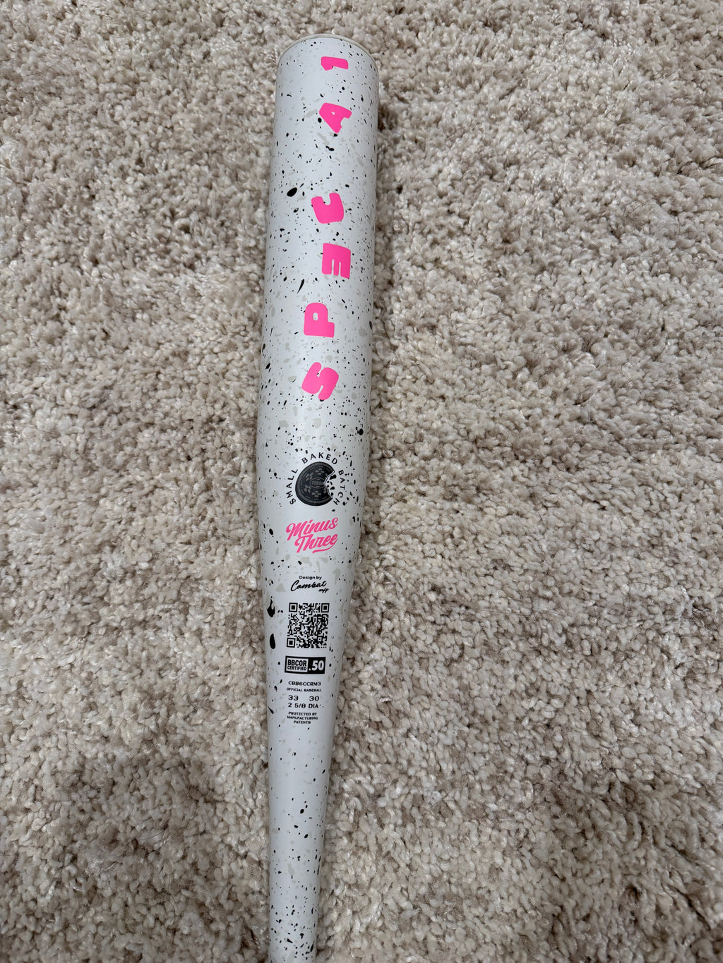 Like New COMBAT MFG SPEC A1 COOKIES & CREAM BBCOR BASEBALL BAT (-3) 33/30